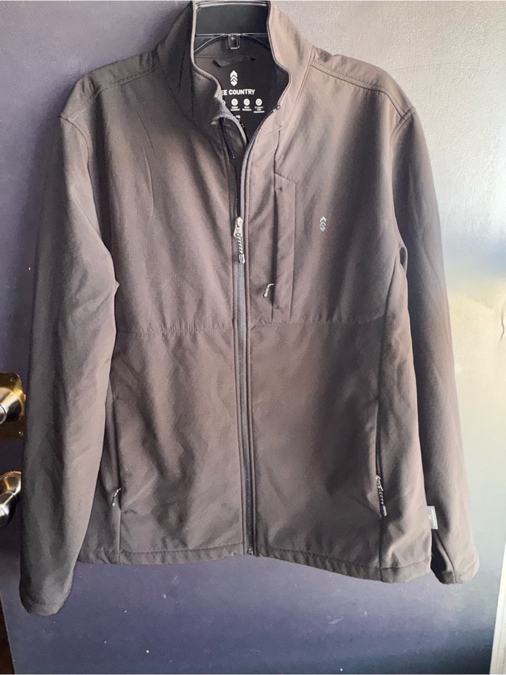 Free Country Men's Black Full-Zip Lightweight Shirt Jacket